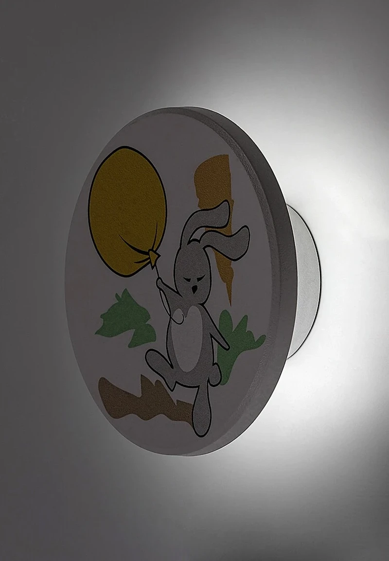 Hopply – LED children's wall light in white with multicoloured shade, Ø120mm, 9W, 3000-6500K