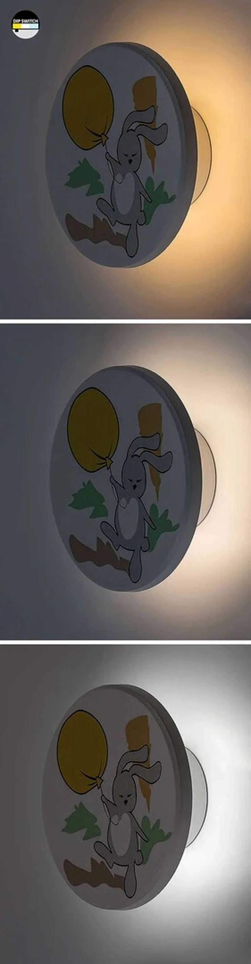 Hopply – LED children's wall light in white with multicoloured shade, Ø120mm, 9W, 3000-6500K