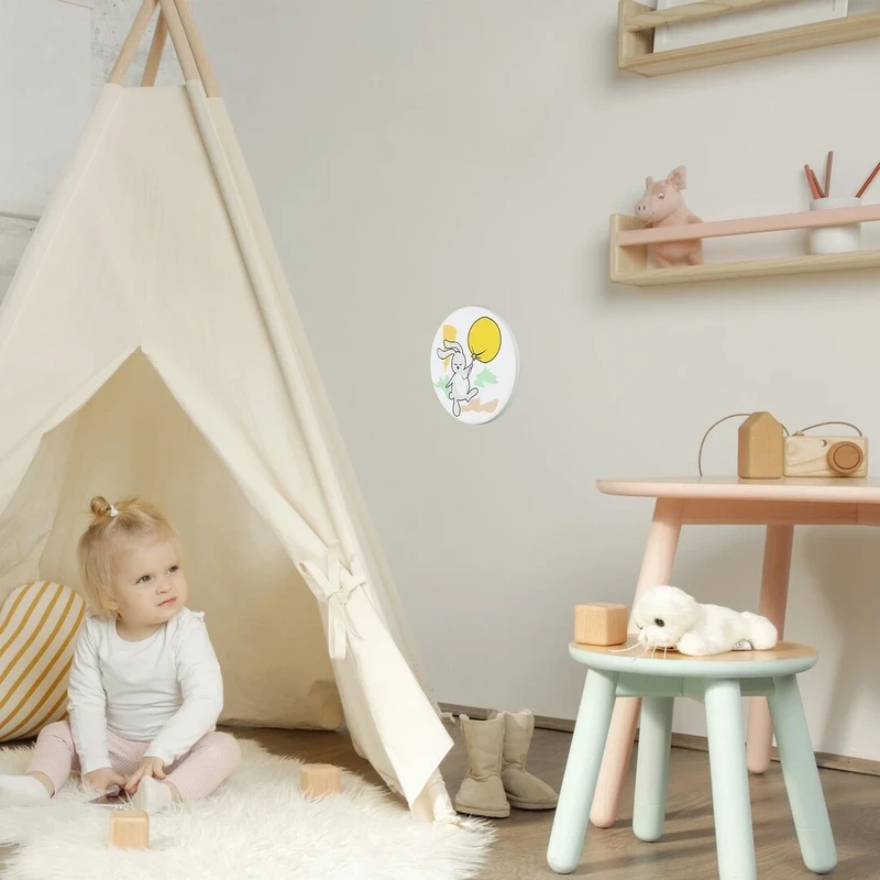 Hopply – LED children's wall light in white with multicoloured shade, Ø120mm, 9W, 3000-6500K