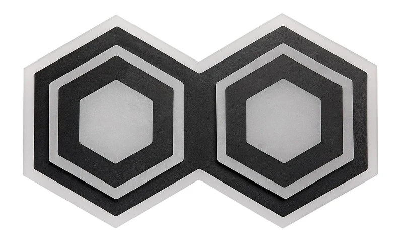 Bitsi – LED ceiling light in black with white shade, 430×270mm, 44W, 3000+6000K