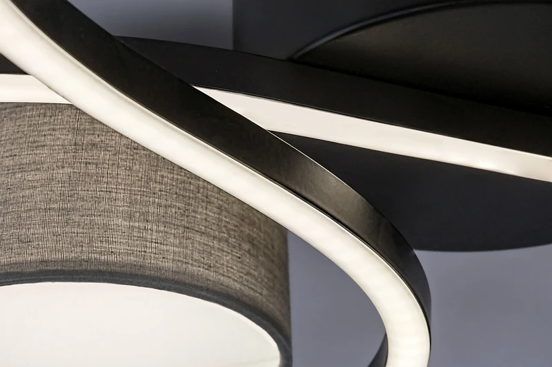 Shiena – LED плафон в черен мат със сиви абажури, 600×540мм, 38W, 4000K