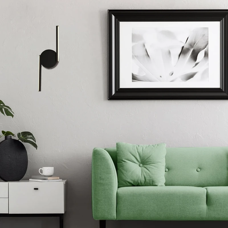 Sabira – LED аплик в черен мат с бели абажури, 120×375мм, 8W, 4000K