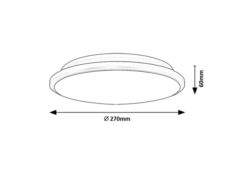 Engon – LED ceiling light in black with white shade, Ø270mm, 18W, 3000K