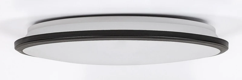 Engon – LED ceiling light in black with white shade, Ø270mm, 18W, 3000K