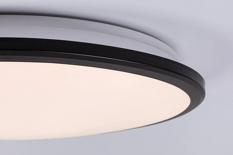 Engon – LED ceiling light in black with white shade, Ø270mm, 18W, 3000K