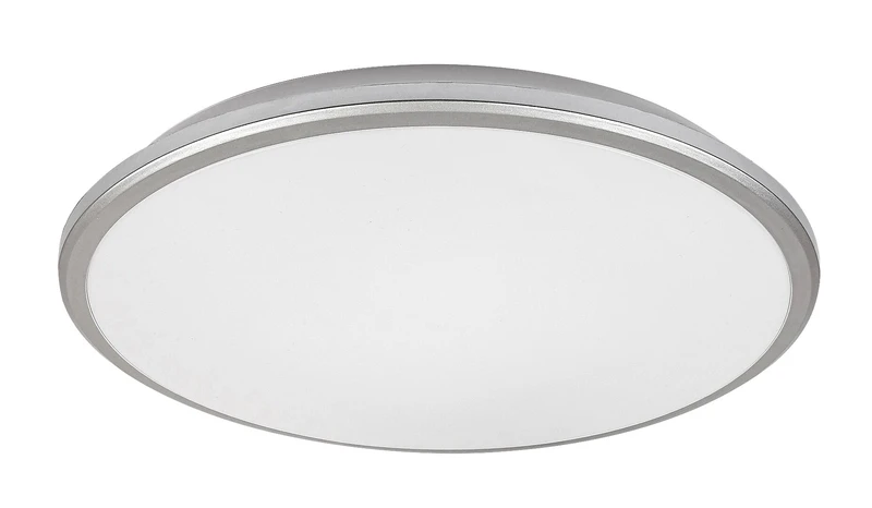 Engon – LED плафон в сребърно с бял абажур, Ø380мм, 24W, 4000K