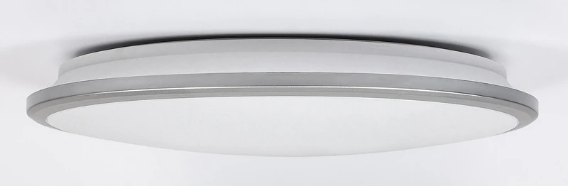 Engon – LED плафон в сребърно с бял абажур, Ø380мм, 24W, 4000K