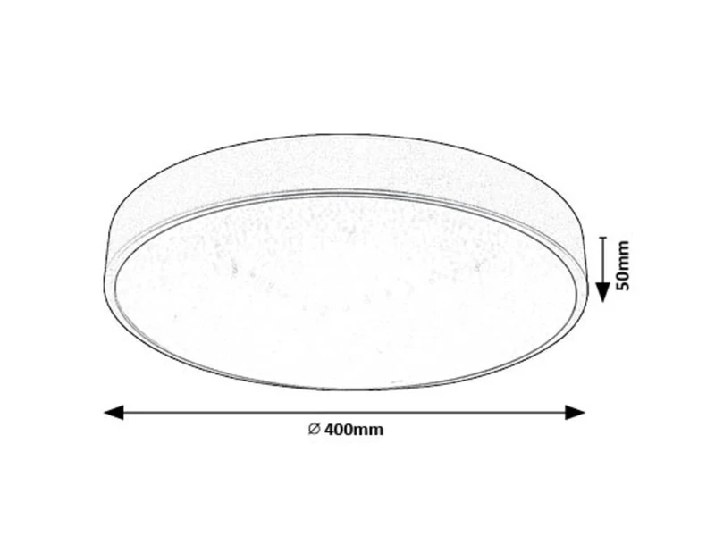 Octav2 – LED плафон в сребристо с бял абажур, Ø400мм, 24W, 4000K
