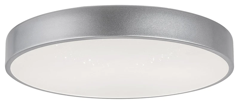 Octav2 – LED плафон в сребристо с бял абажур, Ø400мм, 24W, 4000K