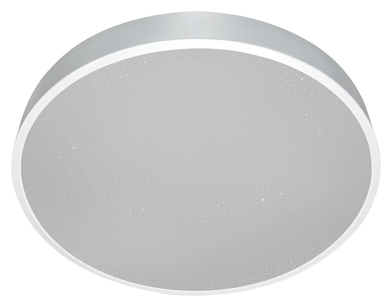Octav2 – LED плафон в сребристо с бял абажур, Ø400мм, 24W, 4000K