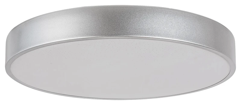 LED плафони Octav2 – LED плафон в сребристо с бял абажур, Ø400мм, 24W, 4000K