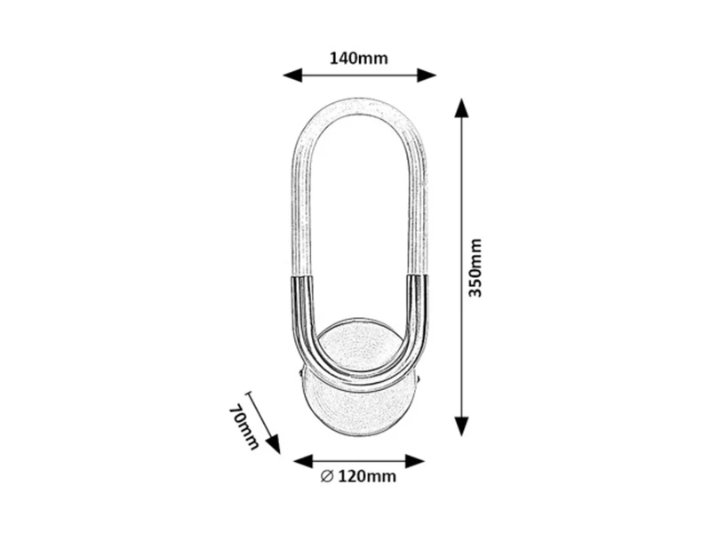 Irelia – LED аплик в сатениран хром с бял абажур, 140×350мм, 9W, 4000K