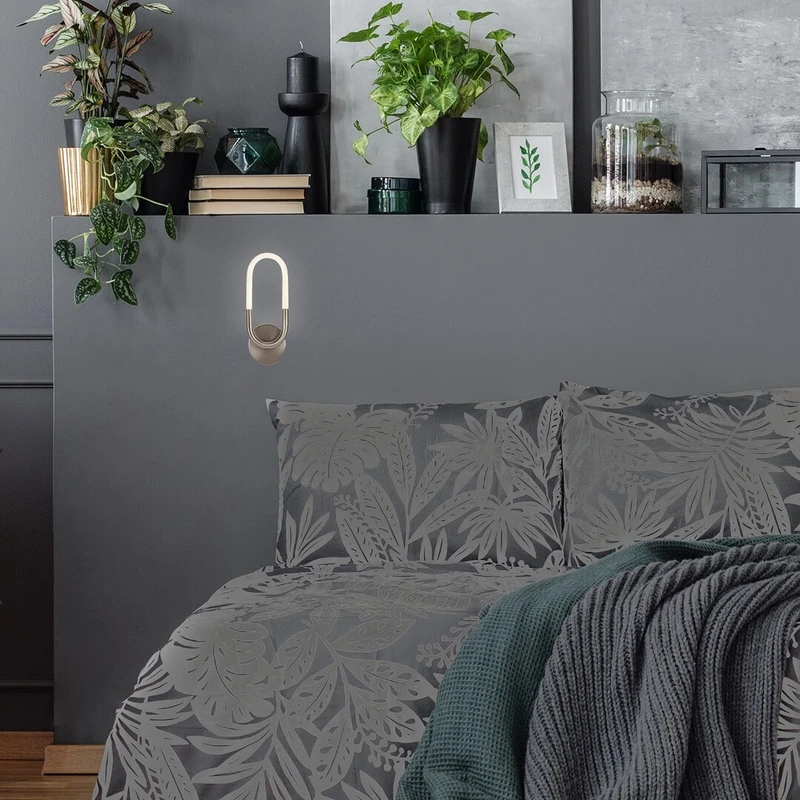 Irelia – LED аплик в сатениран хром с бял абажур, 140×350мм, 9W, 4000K
