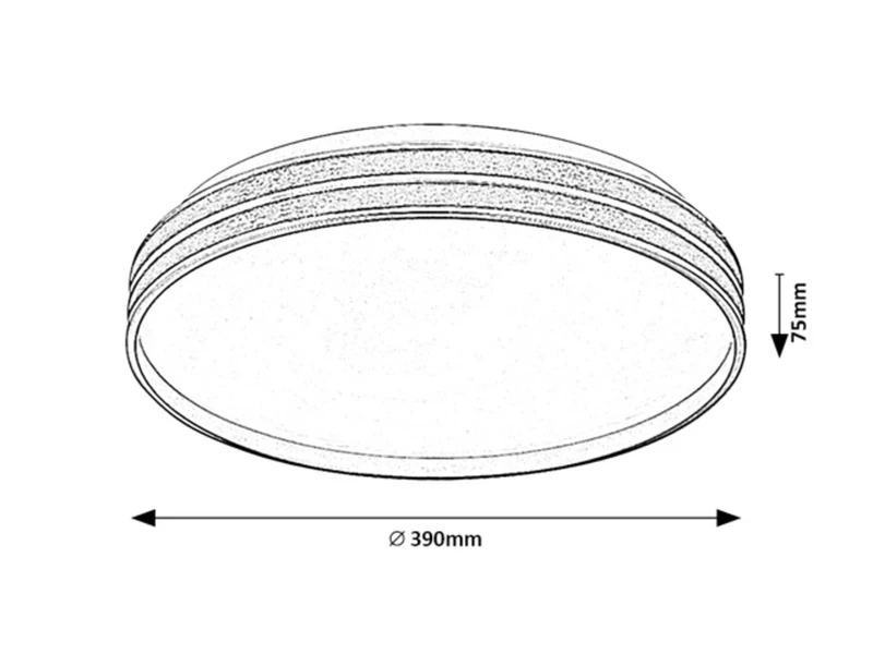 Gandor – LED ceiling light in black/gold with white shade, Ø390mm, 24W, 3000-6500K