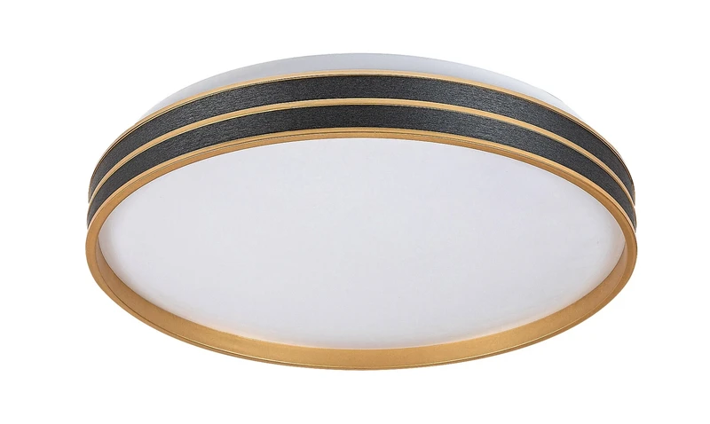 Gandor – LED ceiling light in black/gold with white shade, Ø390mm, 24W, 3000-6500K