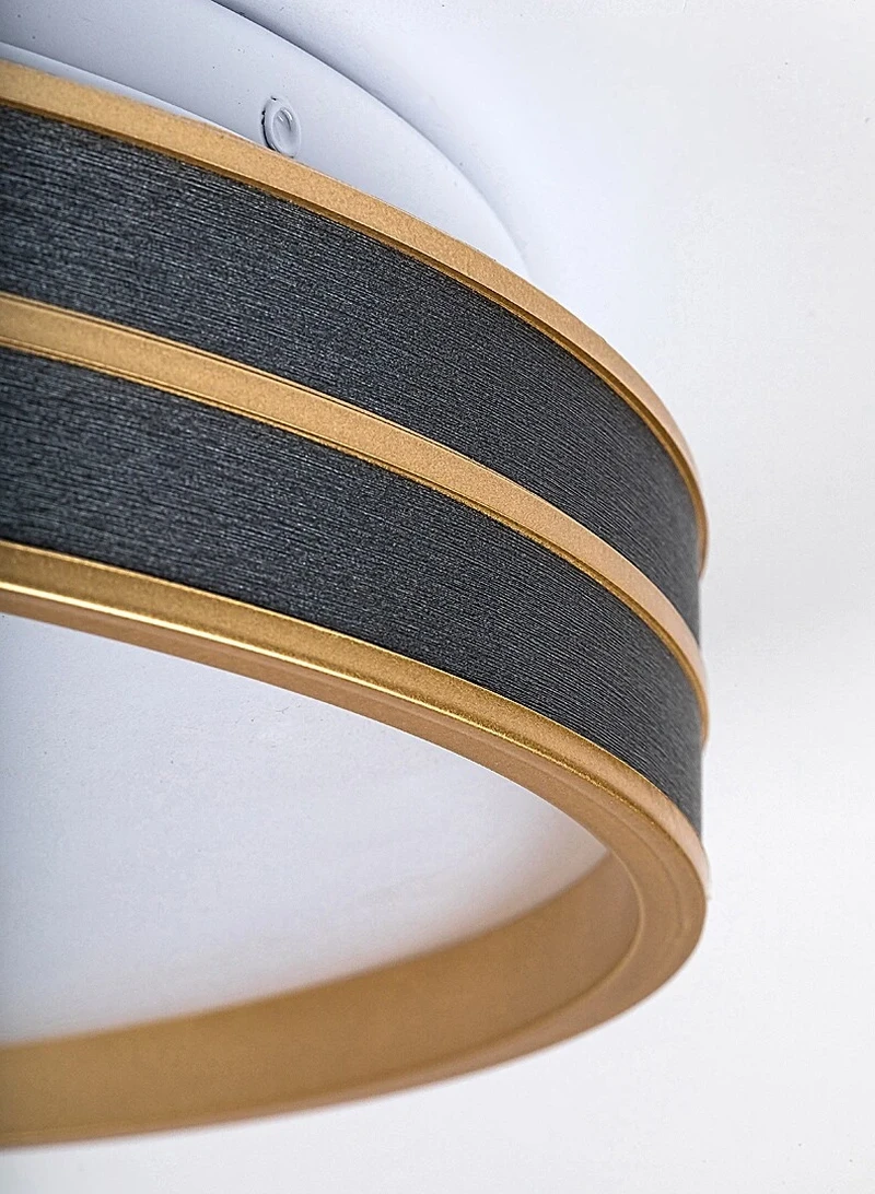 Gandor – LED ceiling light in black/gold with white shade, Ø390mm, 24W, 3000-6500K