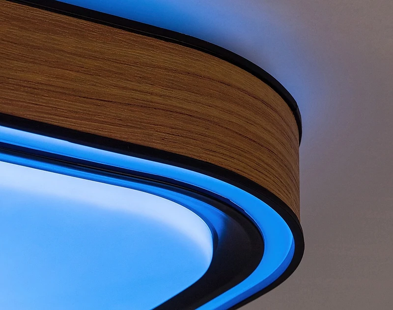 Arild – LED плафон в черен мат с бял абажур, 500×480мм, 48W, 3000-6500K