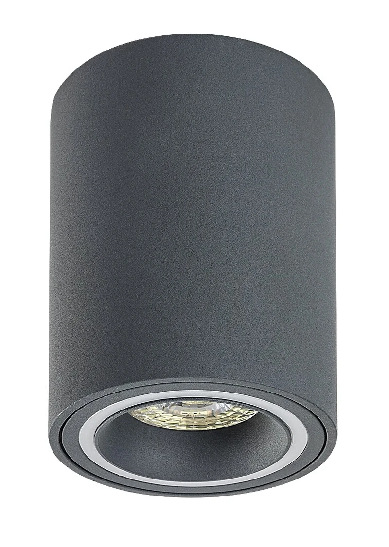 Kobald – LED ceiling light for recessed mounting in grey/white, Ø80mm, 1×GU10, IP20