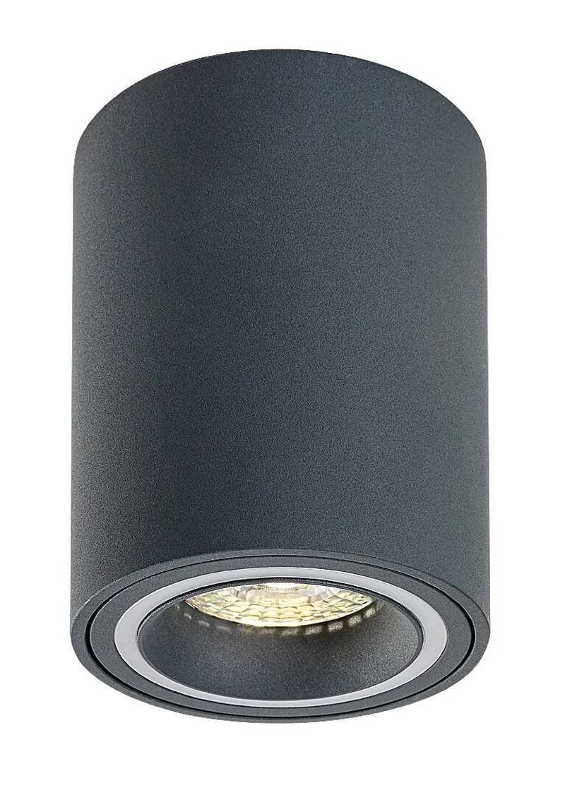 LED Ceiling Lights Kobald – LED ceiling light for recessed mounting in grey/white, Ø80mm, 1×GU10, IP20