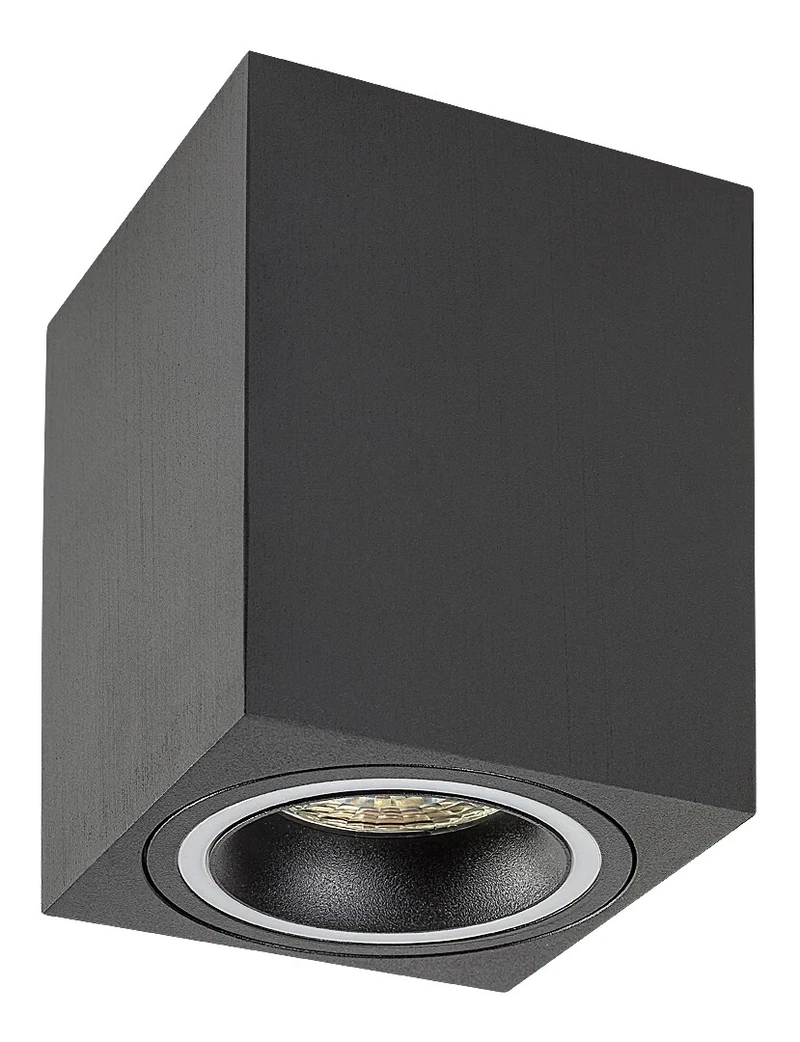Kobald – LED spotlight for recessed mounting/surface mounting in black, 80×80mm, GU10, IP20