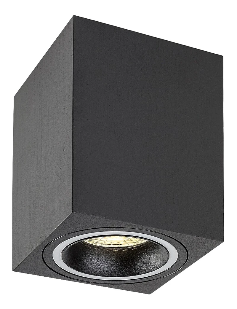 Recessed Downlights Kobald – LED spotlight for recessed mounting/surface mounting in black, 80×80mm, GU10, IP20