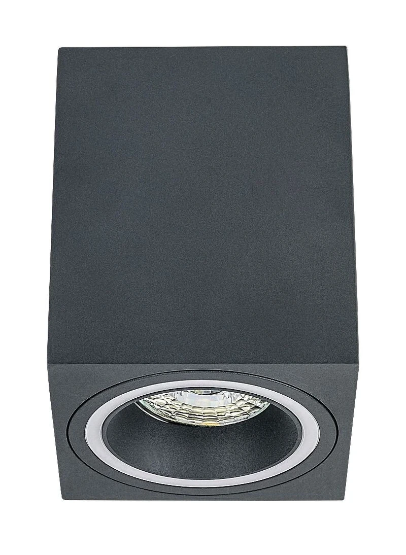 Kobald – LED спот за вграждане в сиво с бял абажур, 80×80мм, GU10, IP20