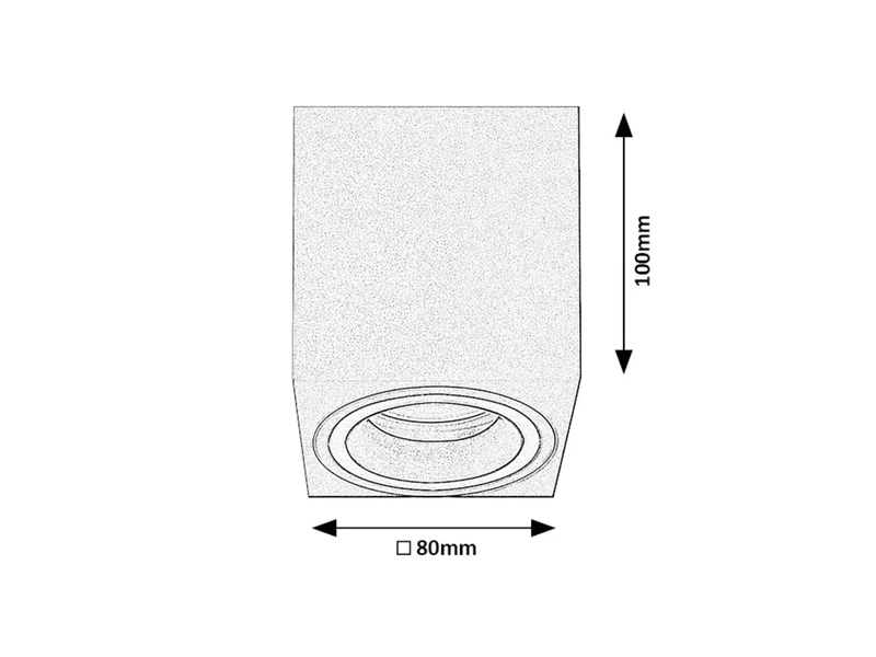 Kobald – LED плафониера за вграждане в бяло, 80×80мм, GU10