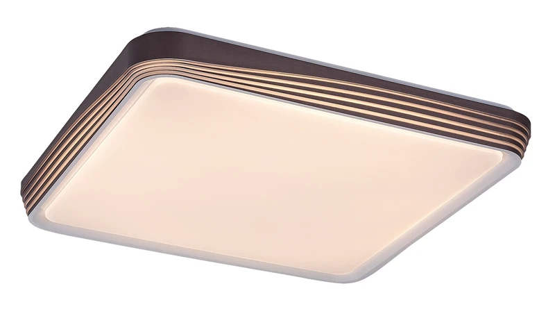 LED плафони Druzor – LED плафон в кафяво с бял абажур, Ø480мм, 40W, 3000K