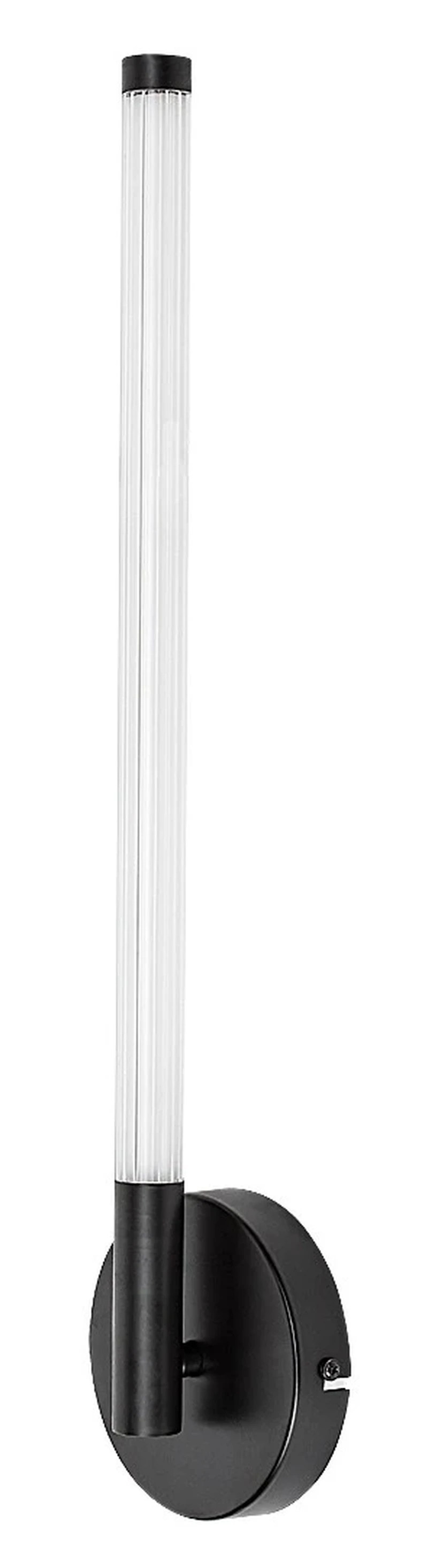 Nivaro – LED wall light in black with white acrylic shade, 520mm, 6W, 3000K