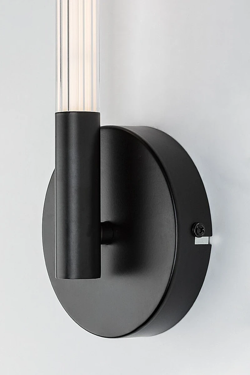 Nivaro – LED wall light in black with white acrylic shade, 520mm, 6W, 3000K