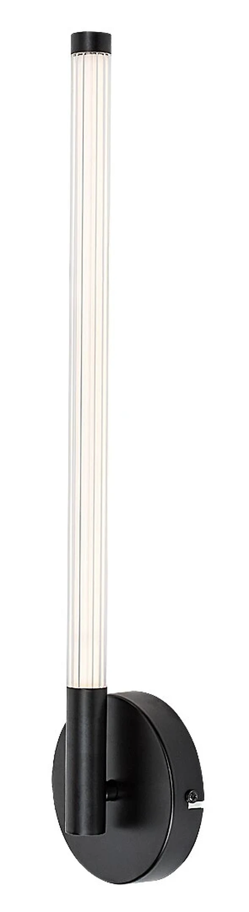 Wall Lights Nivaro – LED wall light in black with white acrylic shade, 520mm, 6W, 3000K