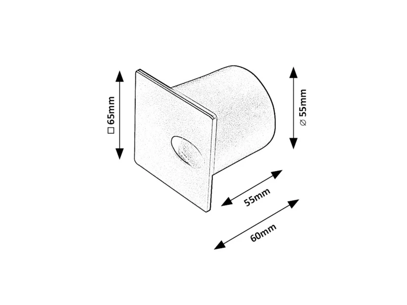 Boven – LED wall light for bollards in black, 65×60mm, 3W, 3000K, IP54