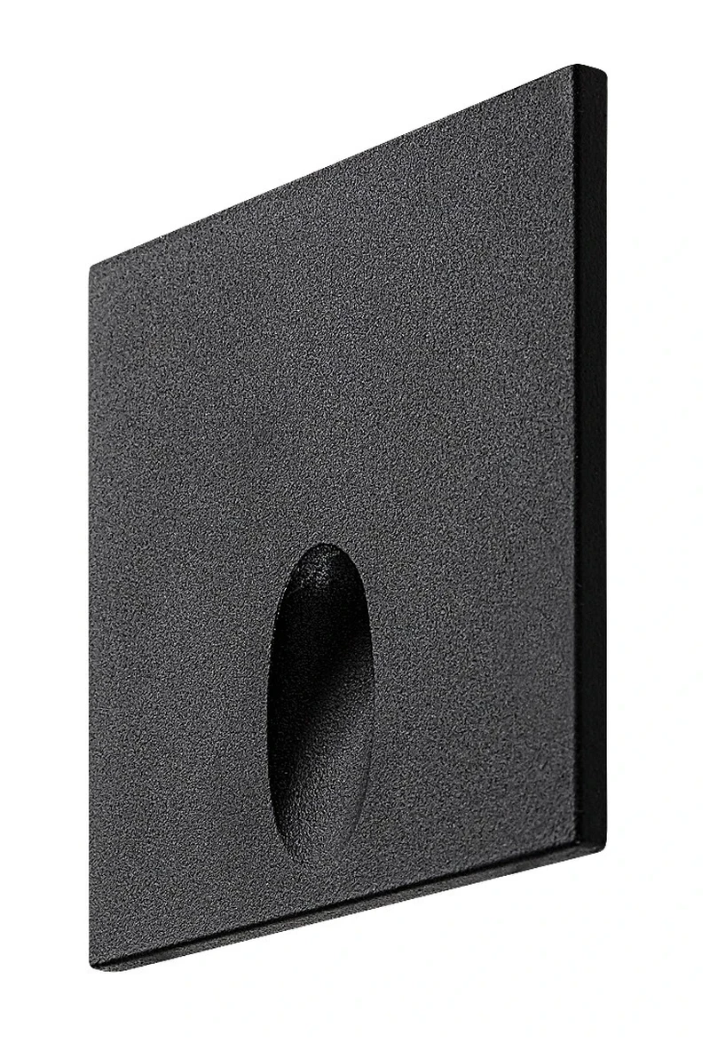 Boven – LED wall light for bollards in black, 65×60mm, 3W, 3000K, IP54