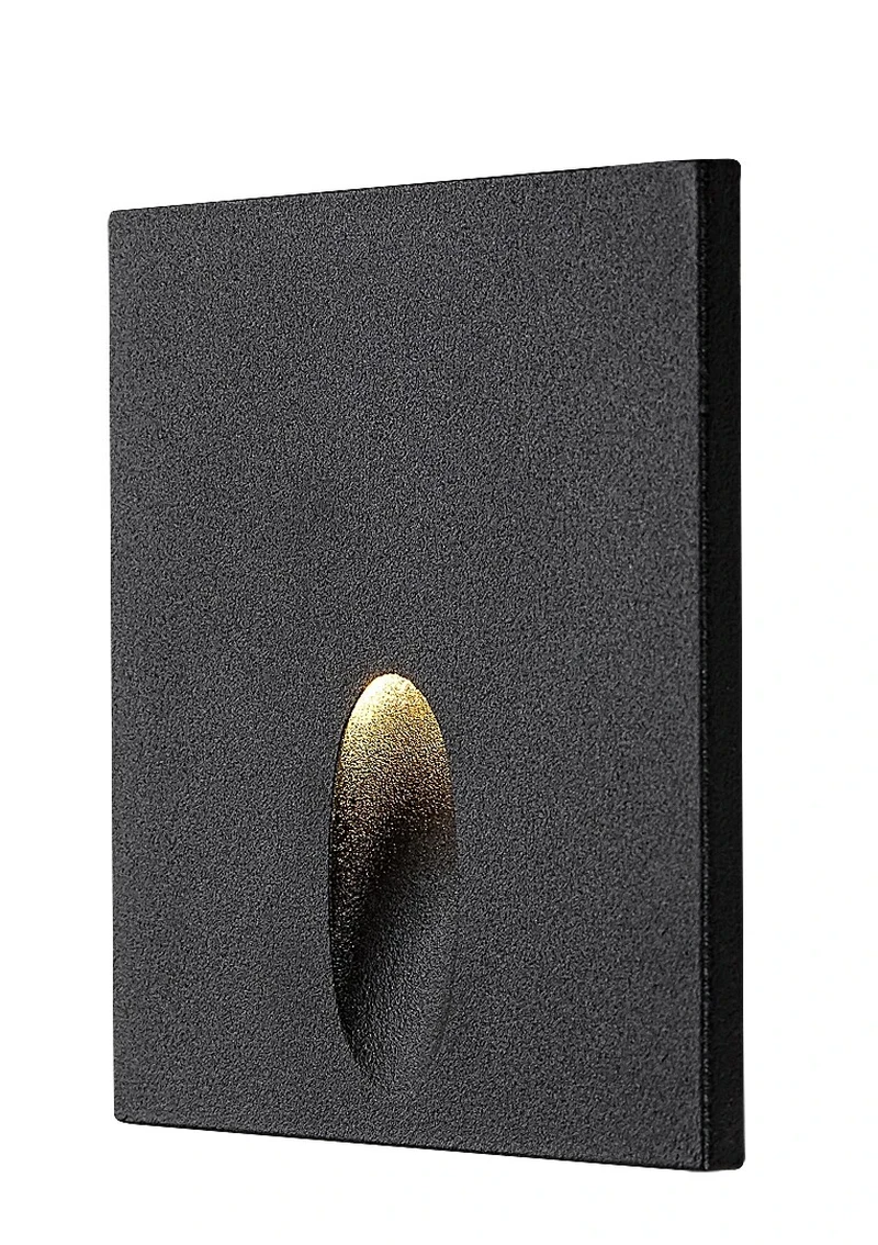 Boven – LED wall light for bollards in black, 65×60mm, 3W, 3000K, IP54
