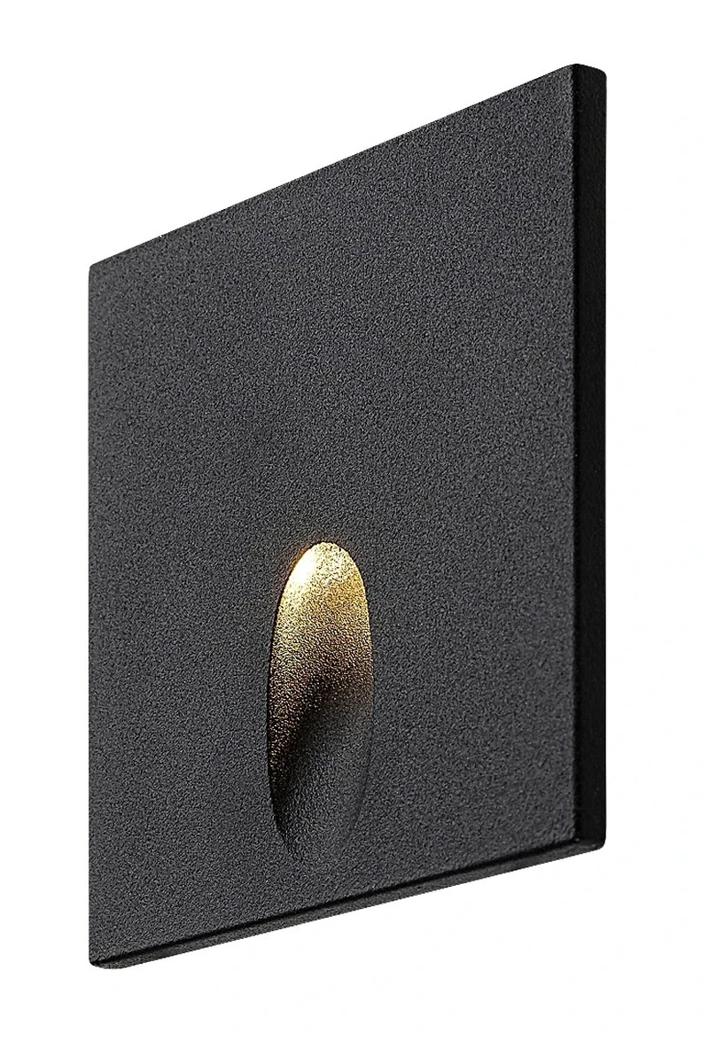 Wall Lights Boven – LED wall light for bollards in black, 65×60mm, 3W, 3000K, IP54