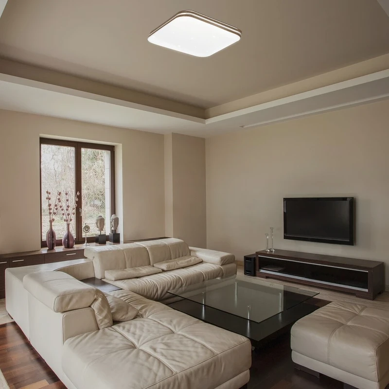 Oscar2 – LED плафон в бяло с ефект звездно небе, 330×330мм, 18W, 3000K