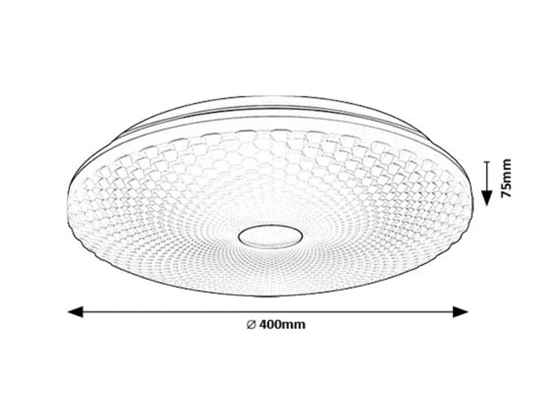 Galeti2 – LED плафон в сребристо с бял абажур, Ø400мм, 24W, 4000K