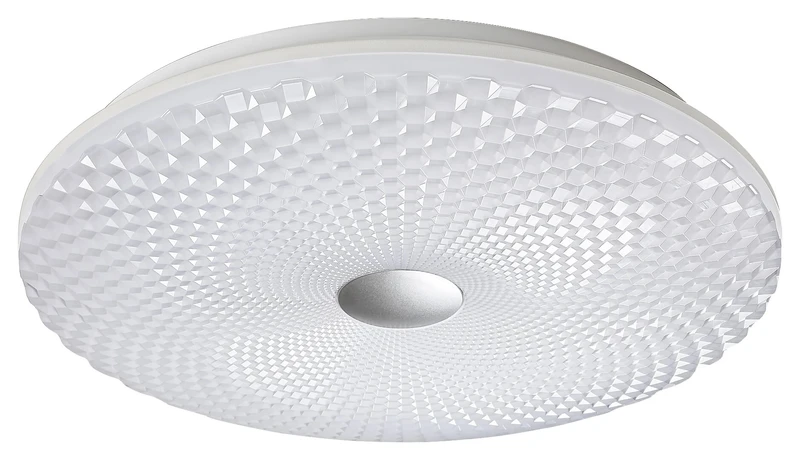 Galeti2 – LED плафон в сребристо с бял абажур, Ø400мм, 24W, 4000K