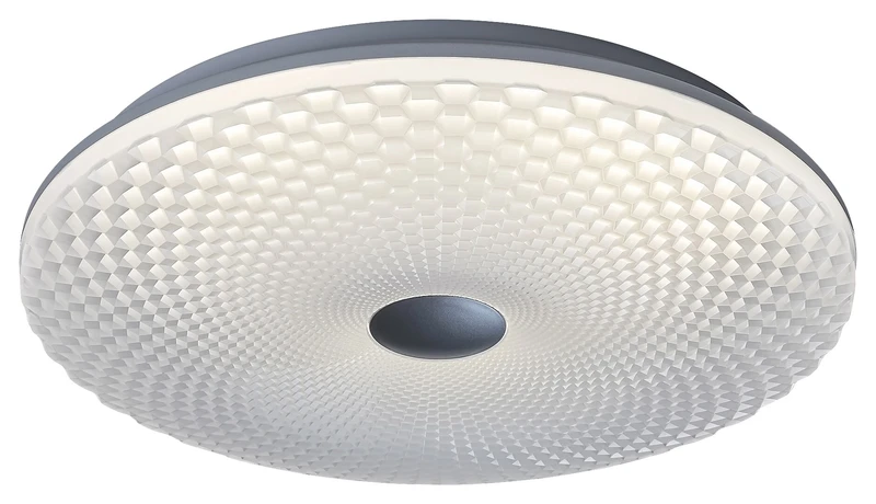 LED плафони Galeti2 – LED плафон в сребристо с бял абажур, Ø400мм, 24W, 4000K