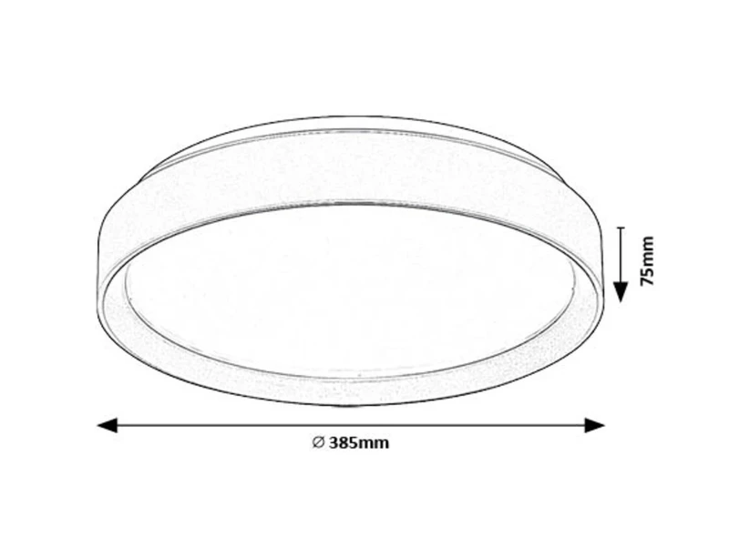 Liatris2 – LED плафон в сиво с бял абажур, Ø385мм, 24W, 3000K