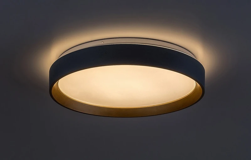 Liatris2 – LED плафон в сиво с бял абажур, Ø385мм, 24W, 3000K