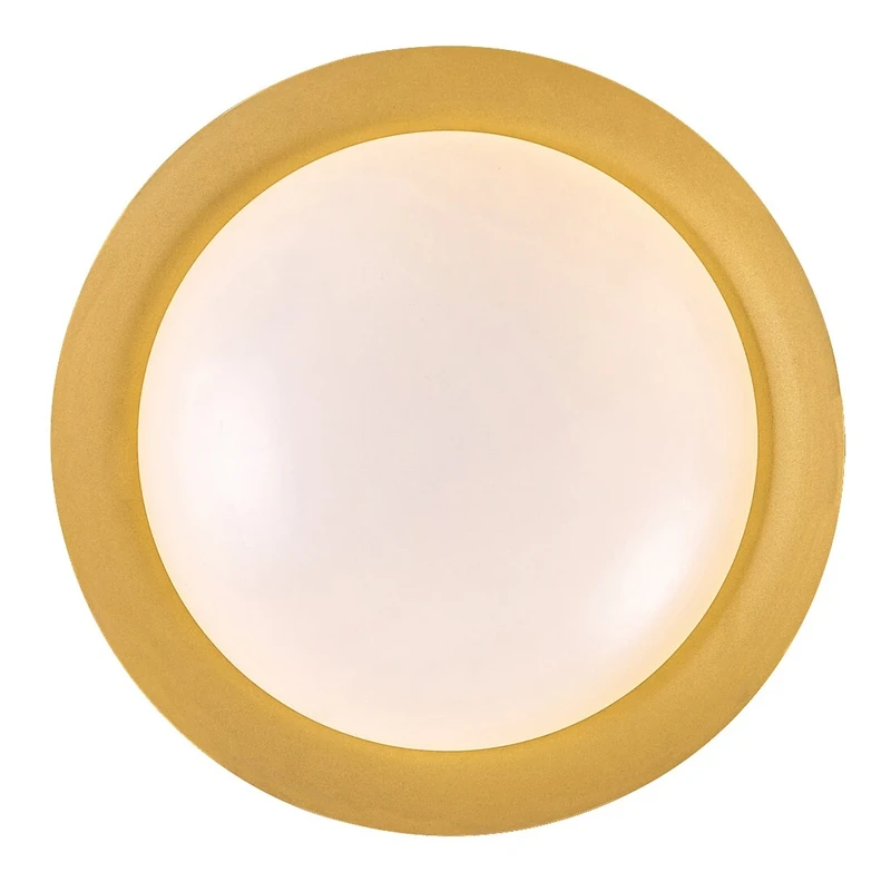 Hafsa – LED плафон в черно/злато с бял абажур, Ø400мм, 24W, 3000K