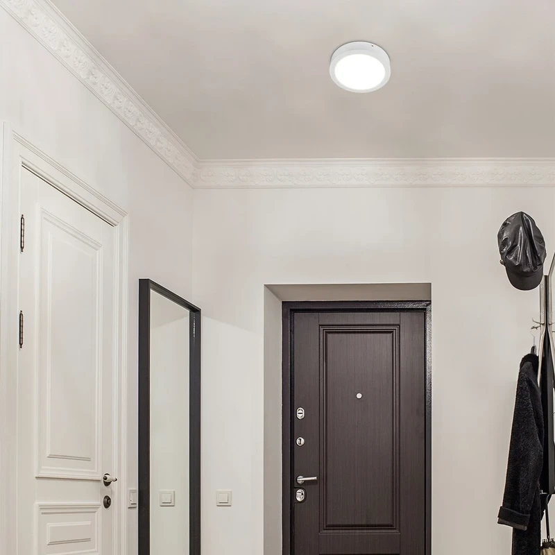 Shaun2 – LED плафон за повърхностен монтаж в бяло, Ø120мм, 7W, 4000K