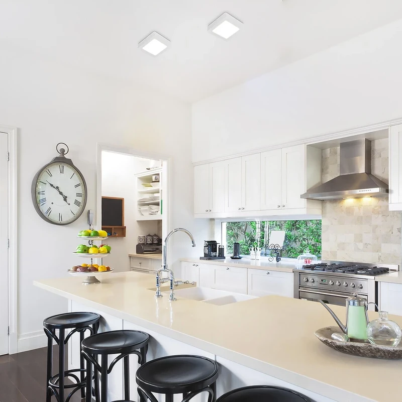 Shaun2 – LED ceiling light in white, 120×120mm, 7W, 4000K