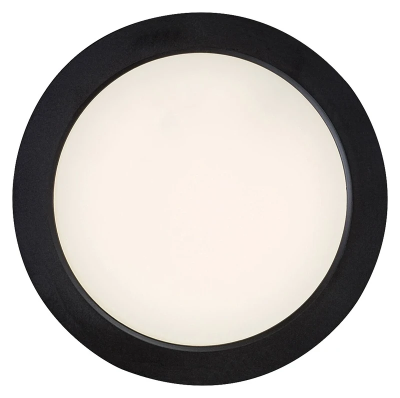 Shaun2 – LED плафон в черно с бял абажур, Ø165мм, 15W, 4000K