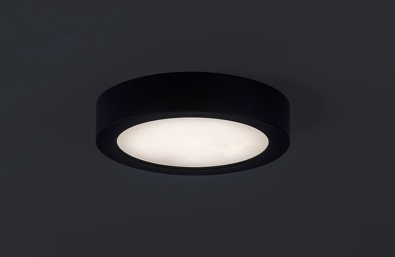 Shaun2 – LED плафон в черно с бял абажур, Ø165мм, 15W, 4000K