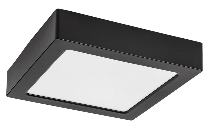 Shaun2 – LED ceiling light in black/white, 165×165mm, 15W, 3000K