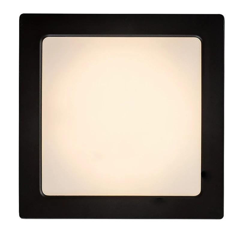 Shaun2 – LED ceiling light in black/white, 165×165mm, 15W, 3000K