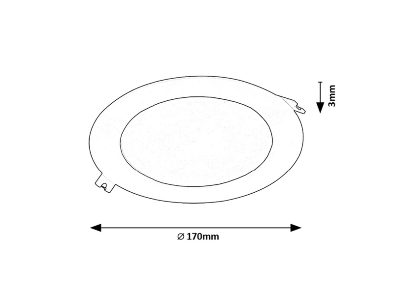 Shaun2 – LED recessed lamp in black/white, Ø170mm, 12W, 3000K