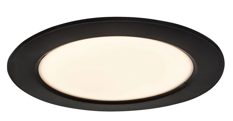 Recessed Downlights Shaun2 – LED recessed lamp in black/white, Ø170mm, 12W, 3000K